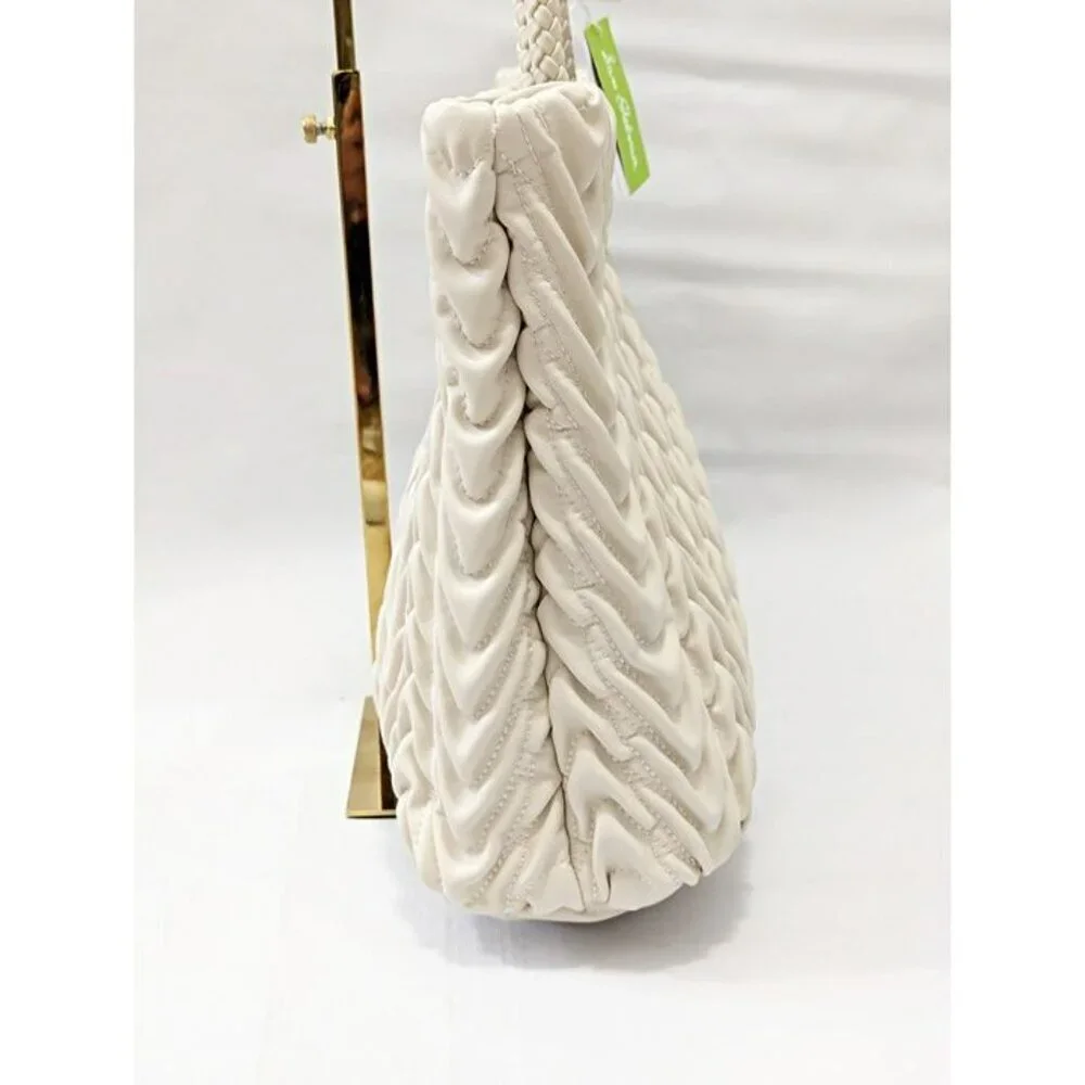 Sam Edelman Ari Women's Quilted Large Tote in Ivory Leather (MSRP $295)